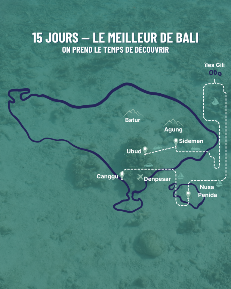 itinéraire Bali 2 semaines carte